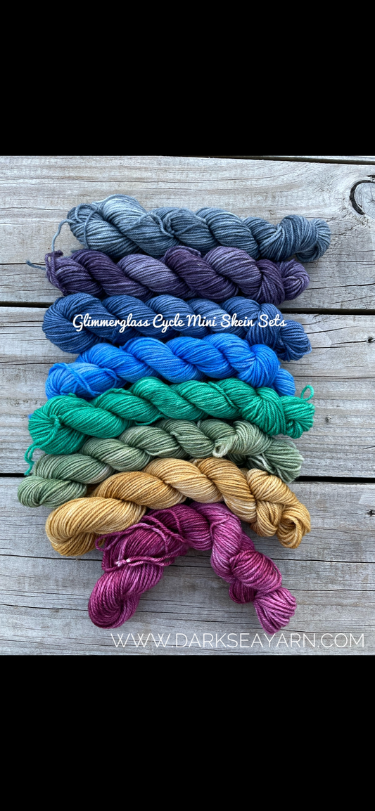 Glimmerglass Cycle Miniskeins - Small Batch Hand dyed Fingering/Sock Yarn (NY) (Copy)