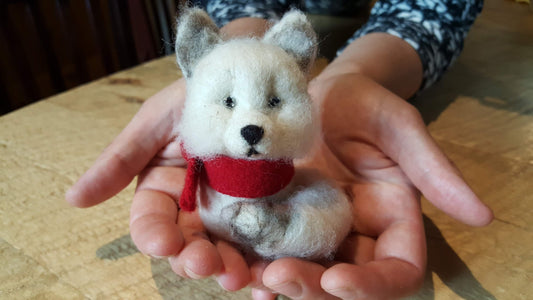 Arctic Fox Needle Felting Class - In person or virtual