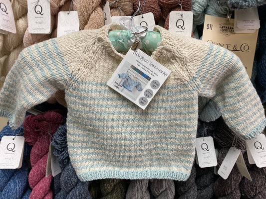 Flor Baby Sweater Kit Sizes 0-18 months - Yarn + Pattern