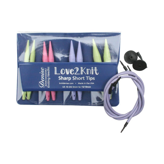 Love2Knit Interchangeable Knitting Needle Set- Sharp Short Tip