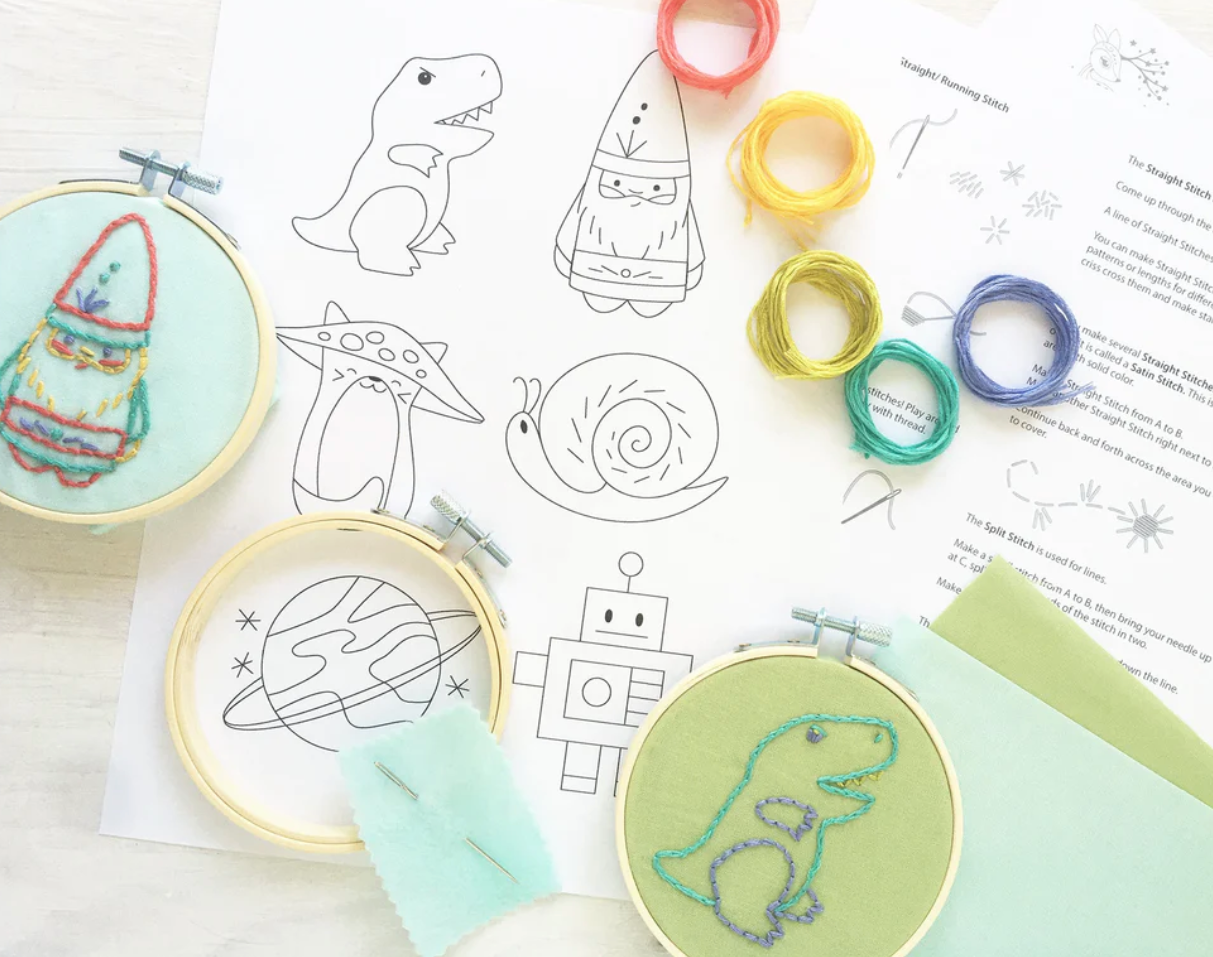Kid Stitch Beginner Hand Embroidery Kit – Rabbit Row Yarns & Haberdashery