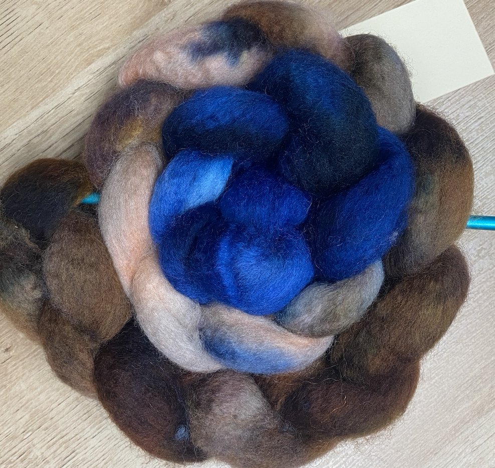 Hand Dyed Roving - 100% Wool - 4oz braid (NY)